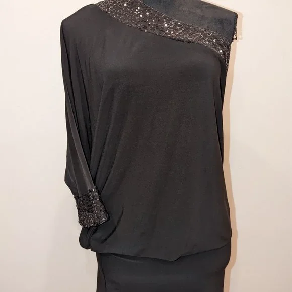 Frederick's Of Hollywood Dresses | Gorgeous Black Sequin One Shoulder Dress Xs | Color: Black | Size: Xs | Tonikabohnert's Closet Frederick's Of Hollywood Dresses | Gorgeous Black Sequin One Shoulder Dress Xs | Color: Black | Size: Xs | Tonikabohnert's Closet